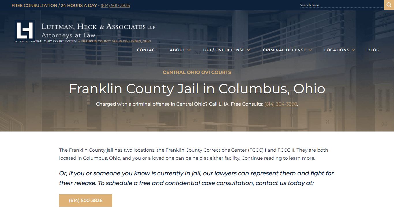 Franklin County Jail in Columbus, Ohio | LHA